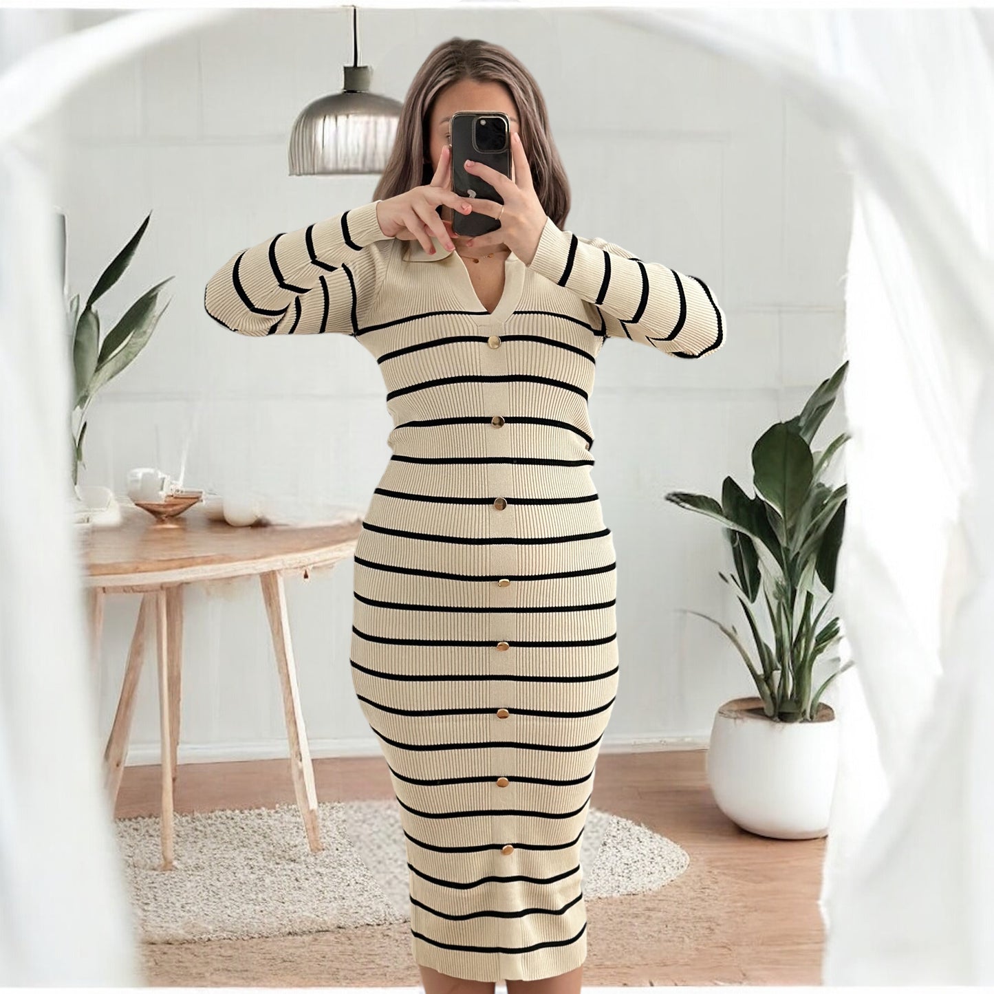 Strickkleid Maxi