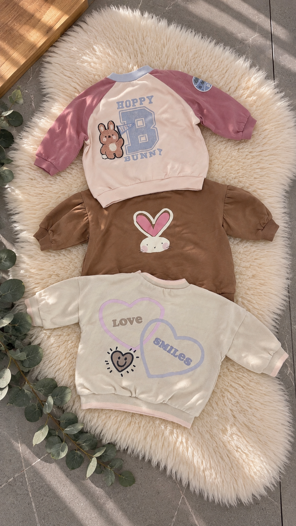 3er-Pack Kinder-Sweatshirts mit süßen Motiven/ Gr.62